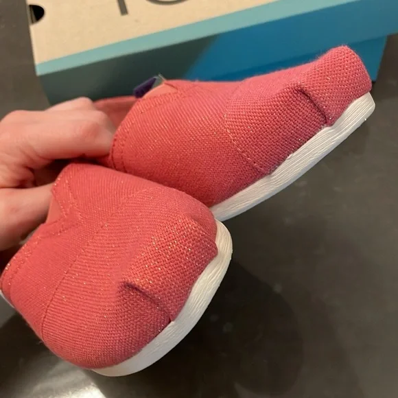 Toms Faded Rose Metallic Linen Alpargata Shoes NWT 8.5 - Picture 5 of 12